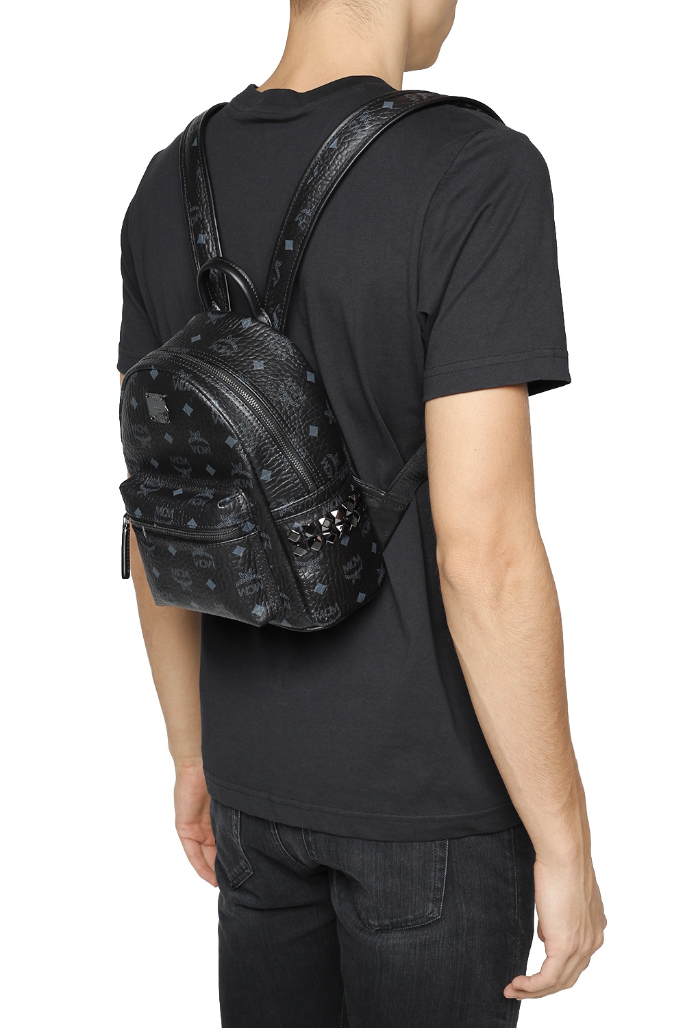 Mcm small backpack outlet black